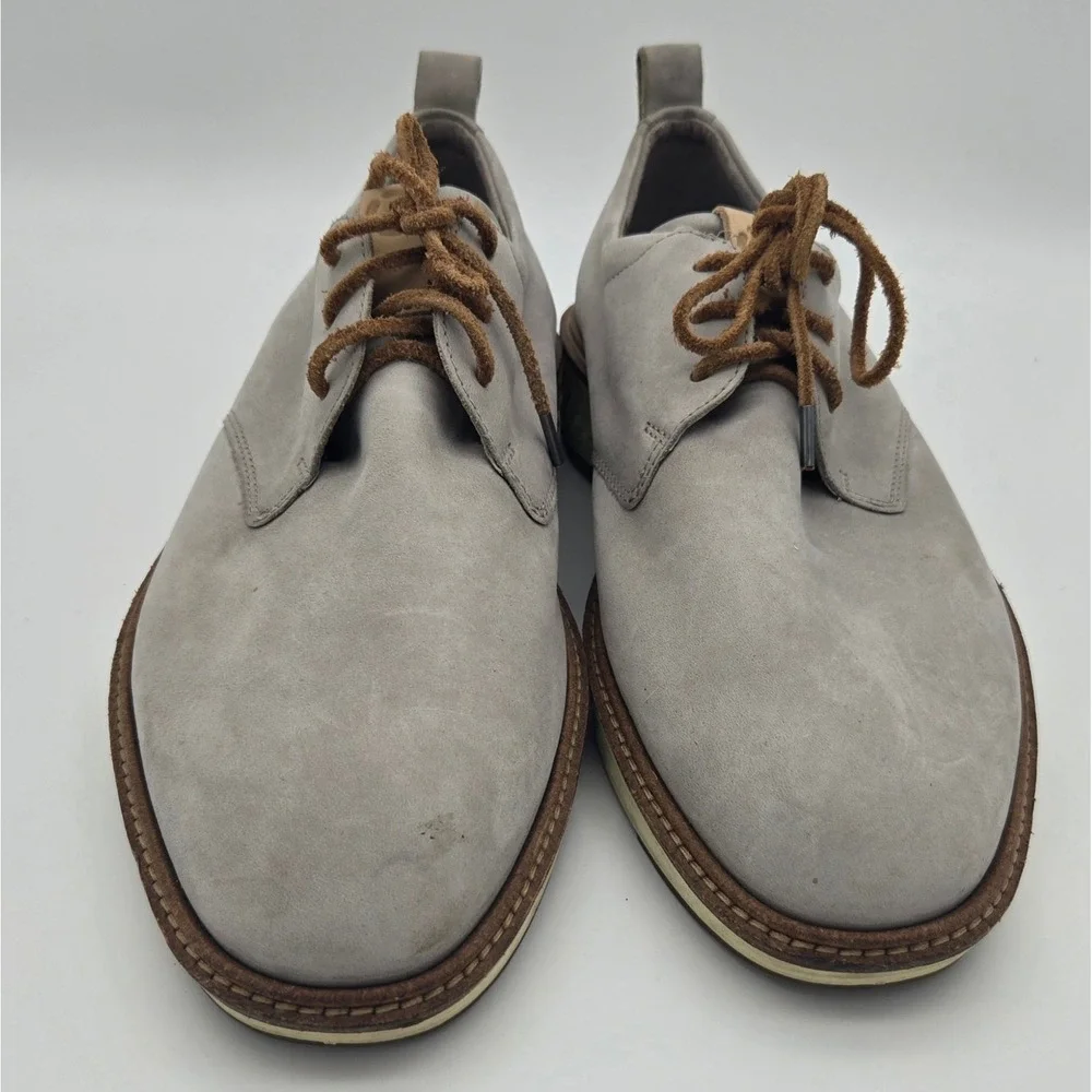 ECCO ST.1 Hybrid Plain‎ Toe Derby Grey Nubuck Leather Dress Shoes Mens 41 US 7